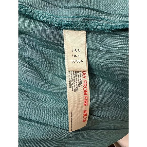 NWT ANTHROPOLOGIE ANTIQUE TEAL ASBURY TIERED MIDI DRESS Size  S - Picture 7 of 8